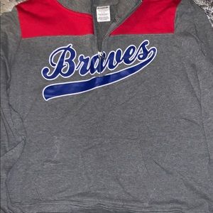 atlanta braves vs pink half zip jacket